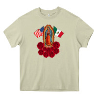 Mossy our lady virgen de guadalupe mexican american flag holiday Heavy Core Tee - linhVisuals