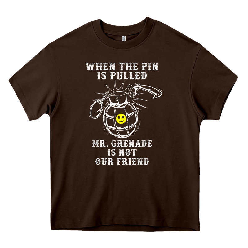 Military Mr Grenade Is Not Our Friend Heavy Core Tee by linhVisuals | Teevron
