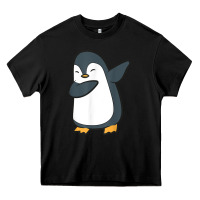 Black penguin dabbing funny Heavy Core Tee - linhVisuals