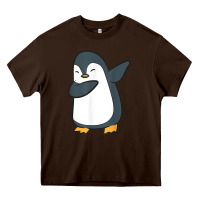 Chocolate Brown penguin dabbing funny Heavy Core Tee - linhVisuals