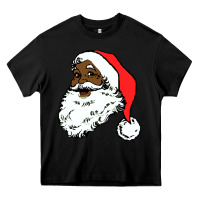 Black black santa claus christmas Heavy Core Tee - linhVisuals