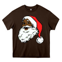 Chocolate Brown black santa claus christmas Heavy Core Tee - linhVisuals