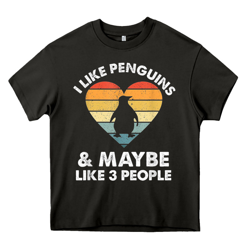 I Like Penguins And 3 People Vintage Heavy Core Tee by linhVisuals | Teevron
