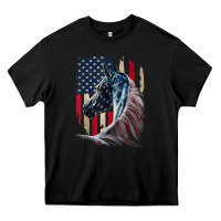 Black patriotic horse american flag   horse vintage Heavy Core Tee - linhVisuals