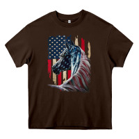 Chocolate Brown patriotic horse american flag   horse vintage Heavy Core Tee - linhVisuals
