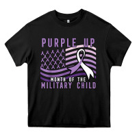 Black purple up month of the military child Heavy Core Tee - linhVisuals