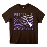 Chocolate Brown purple up month of the military child Heavy Core Tee - linhVisuals