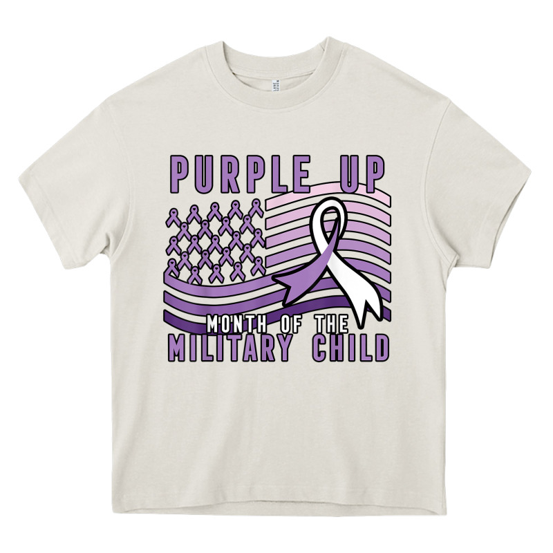 Purple Up Month Of The Military Child Heavy Core Tee by linhVisuals | Teevron