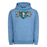 Pigment Pebble Blue western dad with gemstone and skull Urban Hoodie - RanaPortraitStore