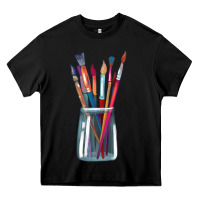 Black Paint Brushes Heavy Core Tee - linhVisuals