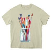 Mossy Paint Brushes Heavy Core Tee - linhVisuals
