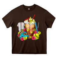 Chocolate Brown Softball Frappe Coffee Heavy Core Tee - FaDigitalArtStudio