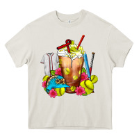 Cream Softball Frappe Coffee Heavy Core Tee - FaDigitalArtStudio