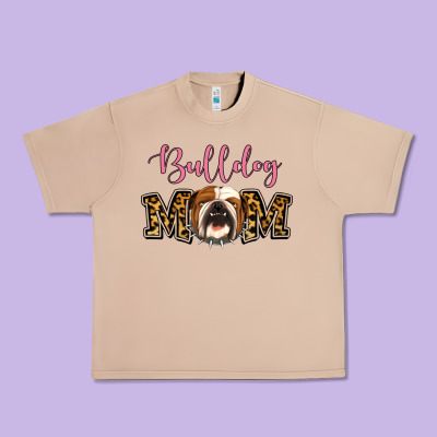 Bulldog Mom Urban Heavy Tee Designed By Jasminsmagicworld