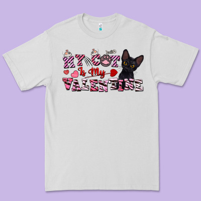 My Cat Is My Valentine Premium Tee Designed By Fadigitalartstudio
