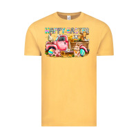 Vintage Mustard Happy Easter Animal Farm Truck Vintage Tee - CowhideDigitalArt