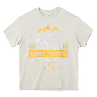 Cream womens lake tahoe national park california nevada vintage bear men v n Heavy Core Tee - linhVisuals