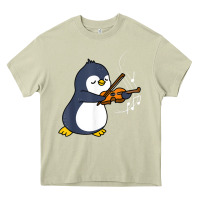 Mossy penguin playing violin animal Heavy Core Tee - linhVisuals