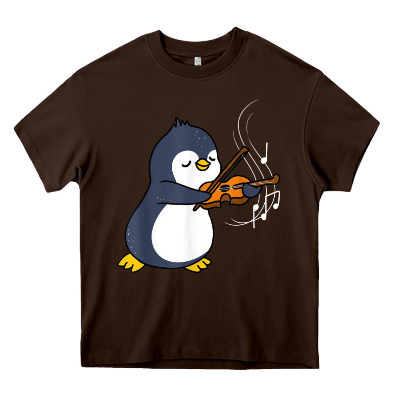 Penguin Playing Violin Animal Heavy Core Tee by linhVisuals | Teevron