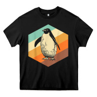 Black penguin retro vintage style penguin Heavy Core Tee - linhVisuals