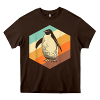 Chocolate Brown penguin retro vintage style penguin Heavy Core Tee - linhVisuals