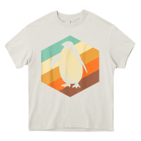 Cream penguin retro vintage style penguin Heavy Core Tee - linhVisuals