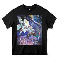 Black spaceship earth mural Heavy Core Tee - linhVisuals
