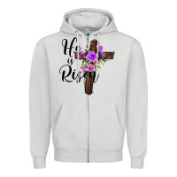 Dove Grey he is risen matthew 28 6 Zipper Hoodie - Jasminsmagicworld