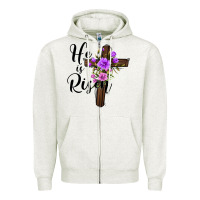 Oatmeal Heather he is risen matthew 28 6 Zipper Hoodie - Jasminsmagicworld