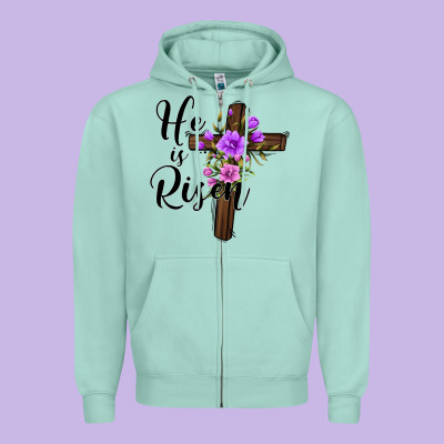 He Is Risen Matthew 28 6 Zipper Hoodie Designed By Jasminsmagicworld
