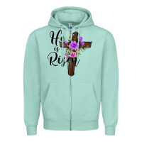 Seafoam he is risen matthew 28 6 Zipper Hoodie - Jasminsmagicworld