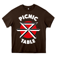 Chocolate Brown picnic table parody Heavy Core Tee - linhVisuals
