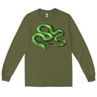 Army Green boomslang snake Long Sleeve Tee - LillyAllenDesigns
