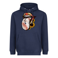Navy Baseball Tongue Heavyweight Hoodie - Jasminsmagicworld