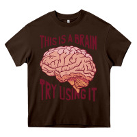 Chocolate Brown Brain Heavy Core Tee - linhVisuals