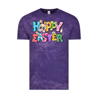 Cloud Purple Hoppy Easter Vintage Tee - CowhideDigitalArt