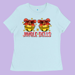 Jingle Bells Ladies Tee Designed By Cowhidedigitalart