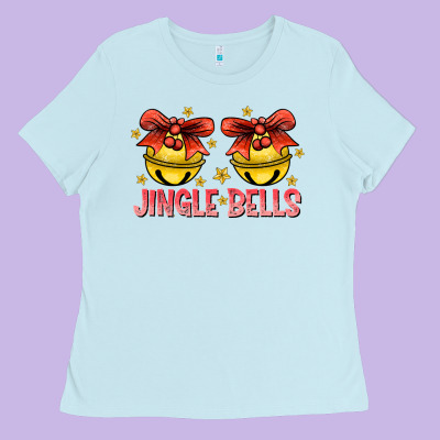 Jingle Bells Ladies Tee Designed By Cowhidedigitalart