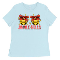 Baby Blue Jingle Bells Ladies Tee - CowhideDigitalArt