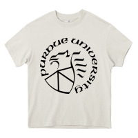 Cream Purdue University seal apparel Heavy Core Tee - linhVisuals