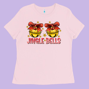 Jingle Bells Ladies Tee Designed By Cowhidedigitalart