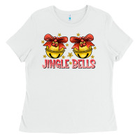 White Jingle Bells Ladies Tee - CowhideDigitalArt