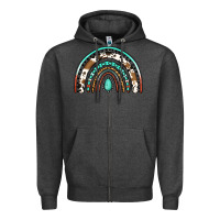 Charcoal Heather blessed western rainbow Zipper Hoodie - Jasminsmagicworld