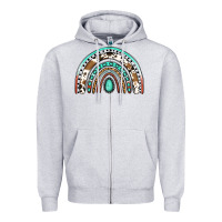 Heather Grey blessed western rainbow Zipper Hoodie - Jasminsmagicworld