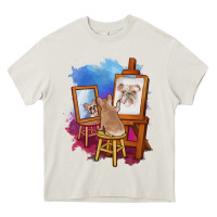 Cream french bulldog painting bulldog artist art animals graphic long sleeve Heavy Core Tee - linhVisuals