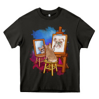 Asphalt french bulldog painting bulldog artist art animals graphic long sleeve Heavy Core Tee - linhVisuals