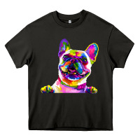 Asphalt frenchie french bulldog pop art portrait bouledogue t shirt Heavy Core Tee - linhVisuals