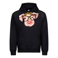 Black sunflowers with pig Urban Hoodie - RanaPortraitStore