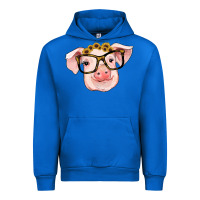 Cobalt sunflowers with pig Urban Hoodie - RanaPortraitStore
