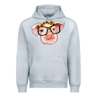 Heather Grey sunflowers with pig Urban Hoodie - RanaPortraitStore